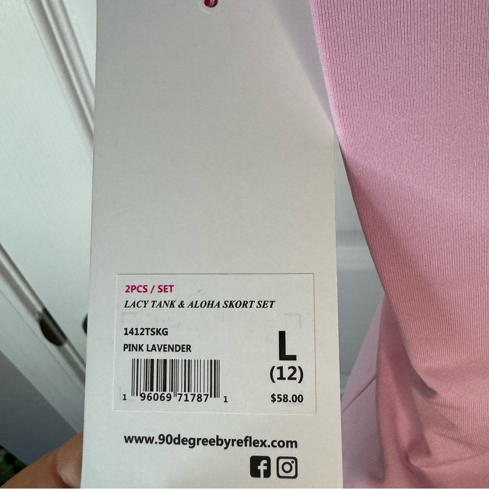 NWT 90 Degree by Reflex Girls Tennis skirt and Shirt L Size 12 - Picture 8 of 9